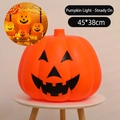Große 45x38cm orangefarbene Halloween-Kürbislampe aus Kunststoff mit Dauerlichtmodus - 45*38cm / Dauerlicht