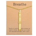 Mindfulness breathing necklace with gold whistle pendant on 'Breathe' message card - HX03 (No Card) / Gold