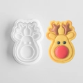 3D reindeer Christmas cookie mold with festive icing reindeer shaped biscuit tool - Deer A