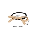Vintage irregular golden bow elastic hair tie for high ponytail styling with dimensions - Metal Bowknot