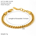 Dettaglio catena groumette in acciaio placcato oro 18K con misure di 15+5cm di lunghezza - Oro 15+5cm (SH711G-5MM-15+5MM)