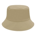 Quick-dry khaki bucket hat with wide brim and stitched details for sun protection - M (56-58cm) / Khaki