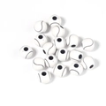 Handmade white acrylic sports beads for DIY jewelry with black line patterns and central holes - 12mm White Tennis