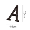 Letra A de hierro fundido negro para carteles de puerta, altura 7,5cm y ancho 4,5cm - Letra de Hierro Fundido-A / Negro