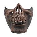 Bronze skeletal half-face mask with antique metallic finish for tactical cosplay - Antique Copper