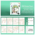 Portable watercolor kit with Old House theme cards, paint palette, and water brush pen - Old House Years