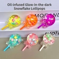 Portachiavi lecca-lecca luminoso con olio e paillettes a fiocco di neve colorate - Senza Portachiavi / Lecca-lecca Luminoso Multicolore