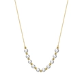 Elegant gold chain necklace featuring alternating white pearls and gold beads - Gold Pearl & Ball Chain(GPN23)