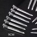 Set of 6 professional 9cm silver metal alligator hair clips for salon styling - 10 Large Pieces (OPP Bagged + Certificate) / Silver