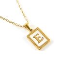 18K gold plated stainless steel necklace featuring a shell pendant with golden letter E - Letter E (Includes Chain)