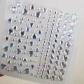 Iridescent acrylic gem stickers featuring heart and round shapes on a full sheet - BJA-304 (AB Peach Heart)