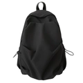 Zaino a pieghe nero minimalista in tessuto di nylon opaco impermeabile per viaggi e studio - Nero