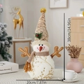 Poupée bonhomme de neige en peluche de 38 cm avec chapeau pointu marron - YH20017A