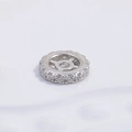 Macro della perla in argento S925 con doppia fila di zirconi e punzonatura S925 - Fila Singola Piccolo 6mm / Oro Bianco