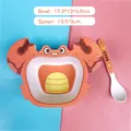 Bamboo fiber crab shaped kids tableware set with orange bowl and matching spoon - A021 Orange Crab Bowl Spoon (300ML)