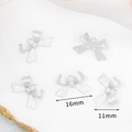 Set de cinco colgantes de lazo plateado mate para bisutería DIY, medida de 16mm por 11mm - Colgante de Lazo Mate / Plata gruesa