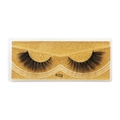 Detailed close-up of 3D faux mink eyelashes style #108 in clear case with gold glitter card - #108
