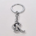 Polished silver metal letter R keychain with a durable classic round key ring - Letter R / Silver
