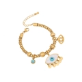 Collana malocchio dorata con conchiglia bianca, croce turchese e catena a serpente - 4# Bracciale Occhio del Diavolo