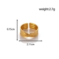 Adjustable gold snake wave ring with woven texture 2.7g stainless steel jewelry - MN380-Gold (Multi-layer Woven Wave)