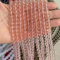Strand of smooth translucent pink round glass beads for DIY jewelry making - Water Pink Glass Beads