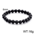 Neutral style 8mm matte black agate and grey lava stone beaded bracelet for men - Lava Stone + Frosted Black Agate (KB109611-Z)