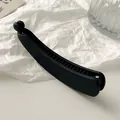 Matte zwarte bananenklem met antislip tanden voor hoge paardenstaart styling - Matte Textuur / Zwart