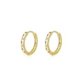 Elegantes pendientes de aro de plata s925 dorada con circonitas de colores - Plata 925 / Dorado