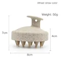 Cepillo masajeador de cuero cabelludo de paja de trigo ecológica color beige 50g - Beige Paja de Trigo