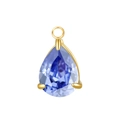 Pear-shaped light purple zircon pendant with gold plated stainless steel setting - Steel Color Setting / Dec Tanzanite Blue (Glass)