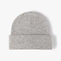 Hellgraue Strickmütze aus Wollmischung mit klassischer Rippenstruktur für Herbst und Winter - Einheitsgröße / Hellgrau