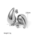 Polished silver teardrop earrings for women, minimalist geometric design, 2.6cm height - Mirror Polished Teardrop Medium (SE2401133S16)