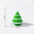 Miniature green Christmas tree figurine with white snow details, size 3.4cm by 2.7cm - Style 2 Large Light Green