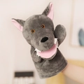 Wolf plush hand puppet toy in dark grey for kids storytelling and role-play games - 30cm / Grey Wolf