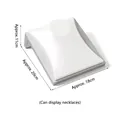 White curved necklace display stand with silver base for jewelry presentation, 20cm size - Horizontal Necklace Bust (White & Silver)