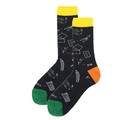 Close-up of cotton socks with white physics equations and math formulas on black fabric - 38-46 / Funny Science Formula