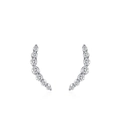 Boucles d'oreilles grimpantes en argent S925 avec zircons brillants et courbes - Boucles d'Oreilles Clous Arc Pave (ED3507) / Argenté