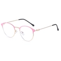 Roze en gouden halfrond brilmontuur met slanke metalen pootjes voor dames - Roze Montuur Fotochrome Zonnebril