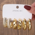 Gold Textured C-Shape Style (E0262-1)