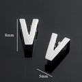 Polished stainless steel letter V pendant charm in 8mm and 5mm sizes for necklaces - Silver-Letter V