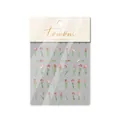 Detalle de pegatinas 5D para uñas con tulipanes y cuadros en su embalaje original - Estilo Flor de Tulipán de Colores (MS51)