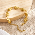 18k gold plated stainless steel wave bracelet with wing charms and adjustable chain - Wing Style