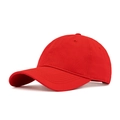 Classic bright red cotton baseball cap featuring a soft top and curved brim design - Adjustable / Red