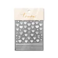 3D relief nail sticker with white heart and sweater texture pattern, model to 3561 - White Heart Sweater Texture Style (to3561)