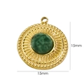 Detail eines 15 mm 14k vergoldeten böhmischen Anhängers mit grünem Naturstein - Afrikanische Jade