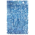 Close-up of blue ocean-themed wavy foil fringe curtain background for party decor - Laser Light Blue Wavy Fringe Curtain