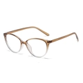Cat-eye glasses frame in brown and transparent gradient with 52-19-140 size specs - Gradient Tea Anti-Blue Light C16