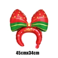 Christmas bow foil headband balloon with Merry Christmas text and gold dot patterns - Mini Headband Christmas Bow