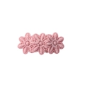 Pink embroidered daisy flower hair clip featuring a delicate three-layered petal design - Sakura Pink