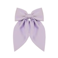 Elegant large lavender satin bow hair clip with ribbons for women daily hair accessory - Lavender